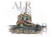 Christmas Tug 5x7 Blank Christmas Greeting Card