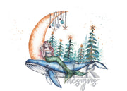 Christmas Crescent 8x10 or 5x7 Fine Art Print
