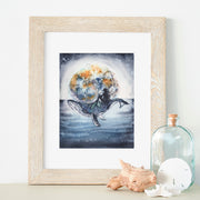 Full Moon Whale 5x7 or 8x10 Fine Art Print
