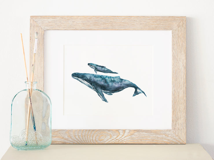 Mama Whale 8x10 or 5x7 Fine Art Print
