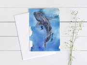 Whale shark Mama 5x7 Blank Greeting Card