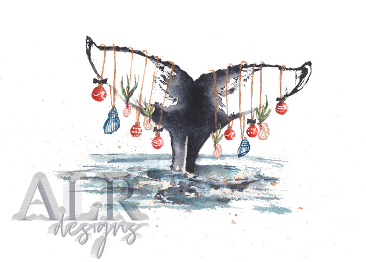 Christmas Whale Tail 8x10 or 5x7 Fine Art Print