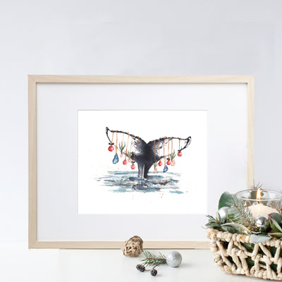 Christmas Whale Tail 8x10 or 5x7 Fine Art Print