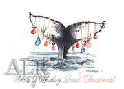 Whale Tail Christmas 5x7 Blank Christmas Greeting Card