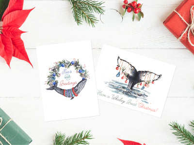 Whale of a Christmas, Set  of 4 Cards